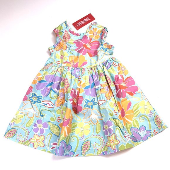 NWT Gymboree Girl Floral Print Woven Dress Size 3 - Picture 1 of 3